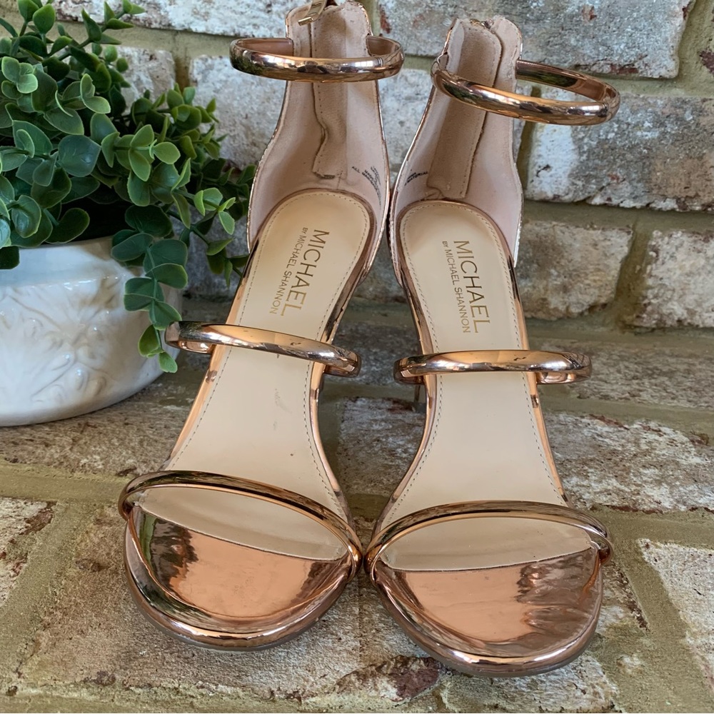 MICHAEL by Michael Shannon | Rose Gold Strappy Heels